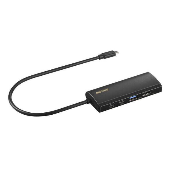 BUFFALO　ドッキングステーション ブラック ［USB-C オス→メス HDMI / LAN / USB-A / USB-Cｘ2］ USB PD対応 100W 　LUD-U3-CGHDBK