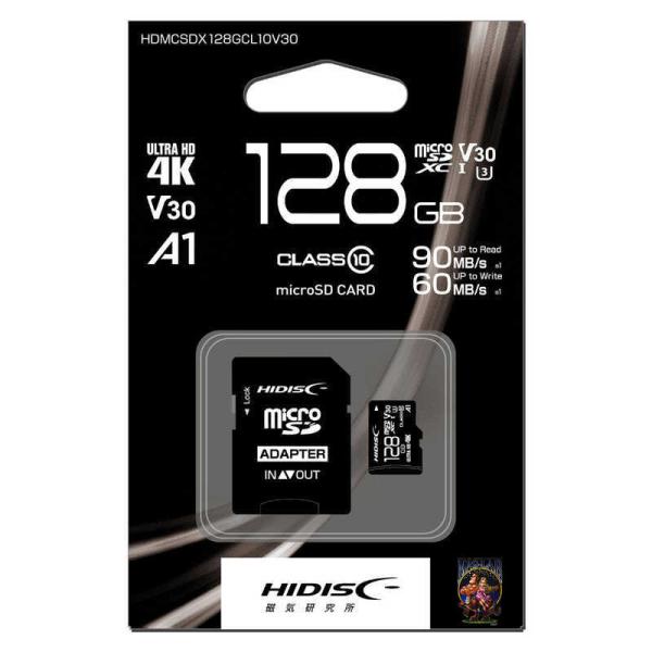 HIDISC@microSDXCJ[h 128GB CLASS10 UHS-I A1Ή@HDMCSDX128GCL10V30