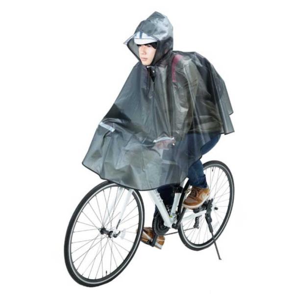 カワスミ　膝を雨から守るPEVAレインポンチョ 一般車＆クロスバイク用(適応身長目安155〜175cmグレー) グレー　KW-800GR