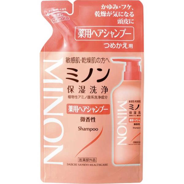 他サイト： 第一三共ヘルスケア　ミノン 薬用ヘアシャンプー つめかえ用(380ml)　の商品画像