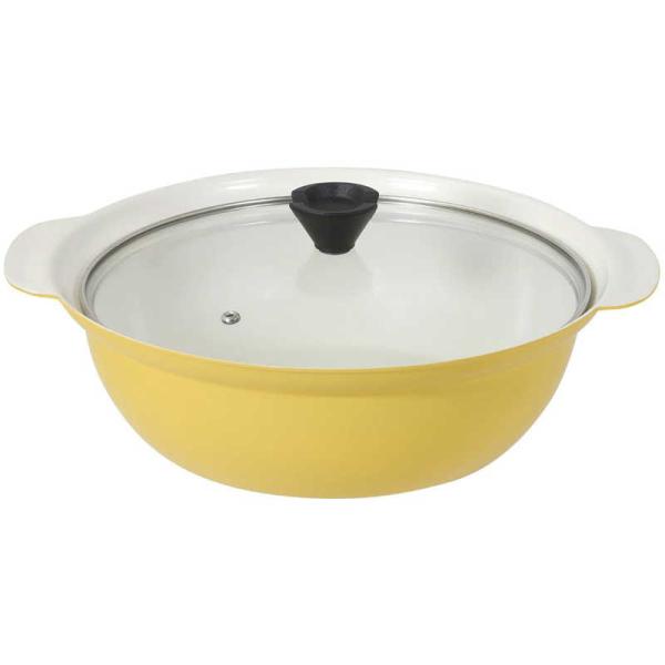 ベストコ 蒸し目皿付 卓上鍋 両手鍋 26cm IH ガス火対応 セラミック