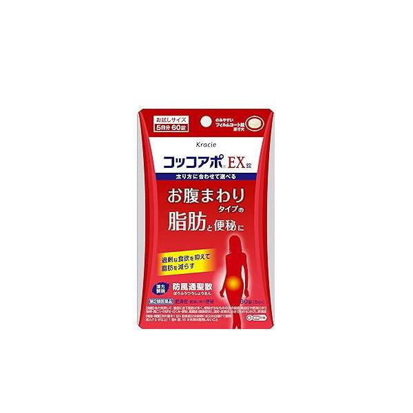 コッコアポＥＸ錠は，18種類の生薬を使った漢方薬「防風通聖散」からなる医薬品です。（防風通聖散料エキス 3,420mg）効能・効果  体力充実して，腹部に皮下脂肪が多く，便秘がちなものの次の諸症：高血圧や肥満に伴う動悸・肩こり・のぼせむくみ...