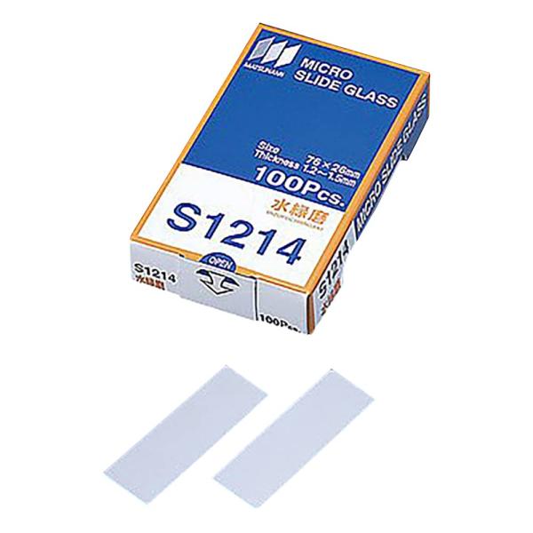 【商品名】　マツナミ 水スライドグラス S1214 縁磨 1箱 100枚入 【商品説明】　・タイプ:縁磨・入数:1箱(100枚入)・厚み(mm):1.2&amp;#65374;1.5・幅×長さ(mm):26×76・脱脂洗浄:未 【サイズ】　...