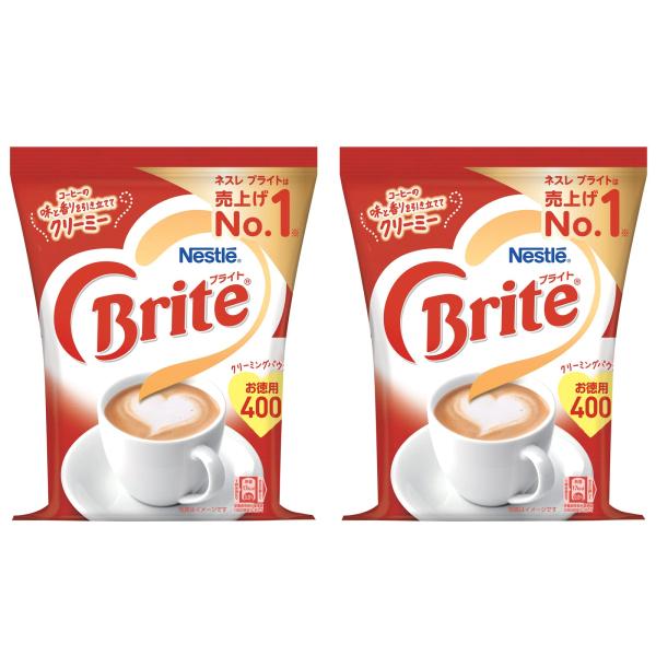 【商品名】　ネスレ ブライト 400g×2袋,266杯分,クリーミングパウダー 【商品説明】　・カロリー:【スプーン1杯(3g)あたり】 17kcal・サイズ: 400グラム (x 2)・パッケージ重量: 0.82 kg・商品サイズ(高さx...
