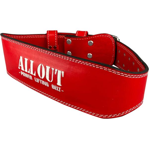ALLOUT 横川尚隆選手愛用 本革トレーニングベルト パワーベルト 筋トレ デッドリフト ベルト レザー リフティングベルト 高密度Cow
