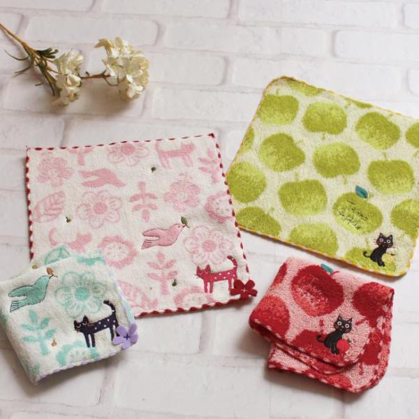 タオルハンカチ 猫 かわいい 2枚セット プレゼント まとめ買い ギフト 子ども 保育園 ハンドタオル 綿100% おしゃれ ノアファミリー rintama handnyan 爆買