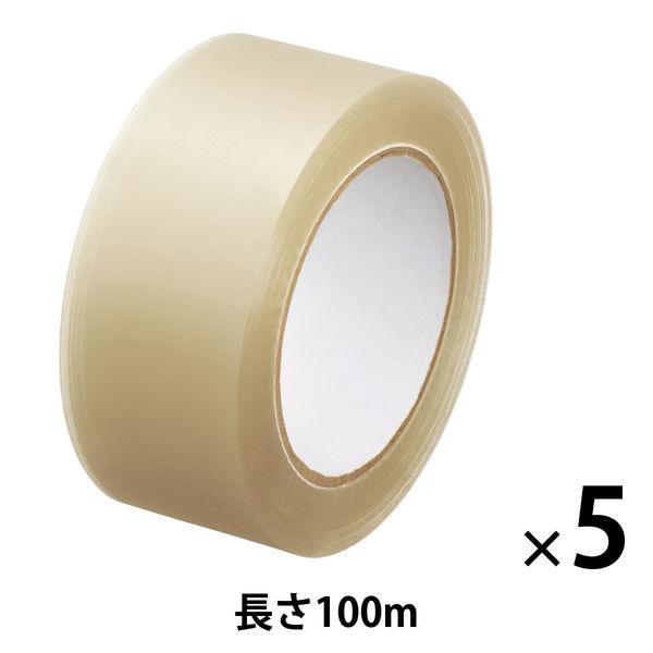 現場のチカラ 音の静かなOPPテープ 0.05mm厚 幅48mm×長さ100m 透明 アスクル 1パック（5巻入） オリジナル