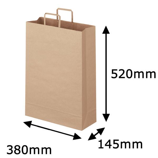 平紐 クラフト紙手提袋ベーシック380×520×145 茶 1袋（50枚入） オリジナル