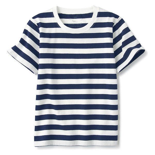 無印良品 インド綿天竺編みtシャツ キッズ 110 ネイビーボーダー 良品計画 Lohaco Paypayモール店 通販 Paypayモール