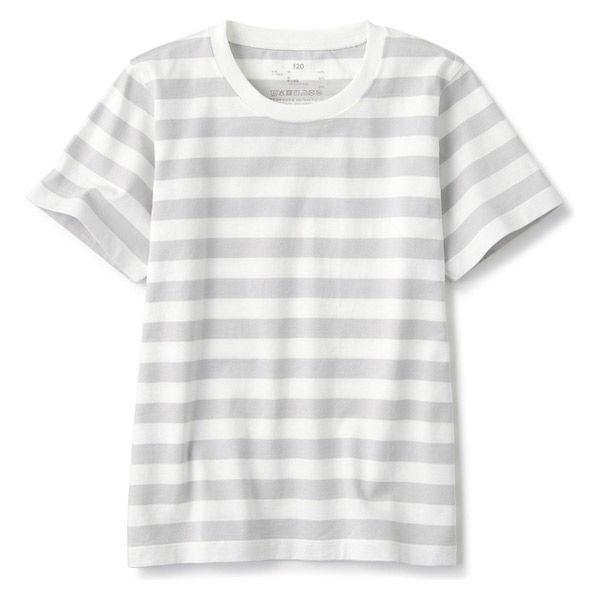 無印良品 インド綿天竺編みtシャツ キッズ 130 ライトシルバーグレーボーダー 良品計画 Lohaco Paypayモール店 通販 Paypayモール