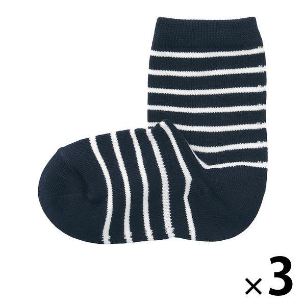 無印良品 足なり直角 かかとに合う 靴下 キッズ 19 23cm ネイビーボーダー 1セット 3足組 良品計画 Lohaco Paypayモール店 通販 Paypayモール