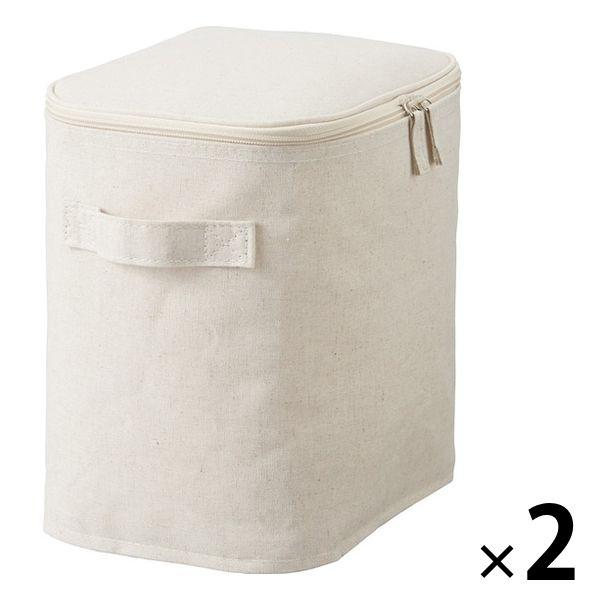 無印良品 ポリエステル綿麻混 ソフトボックス 長方形 中 フタ式 ハーフ 約幅18 5 奥行26 高さ26cm 2個 良品計画 Lohaco Paypayモール店 通販 Paypayモール