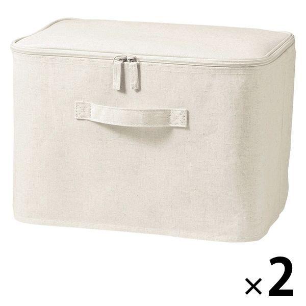 無印良品 ポリエステル綿麻混 ソフトボックス 長方形 中 フタ式 約幅37 奥行26 高さ26cm 2個 良品計画 Lohaco Paypayモール店 通販 Paypayモール