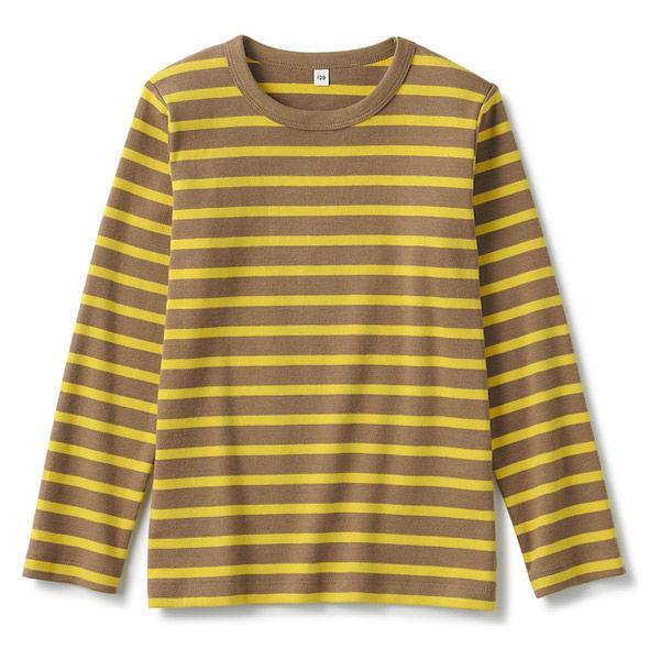 無印良品 起毛 フライス編み長袖tシャツ キッズ 130 ブラウンボーダー 良品計画 Lohaco Paypayモール店 通販 Paypayモール