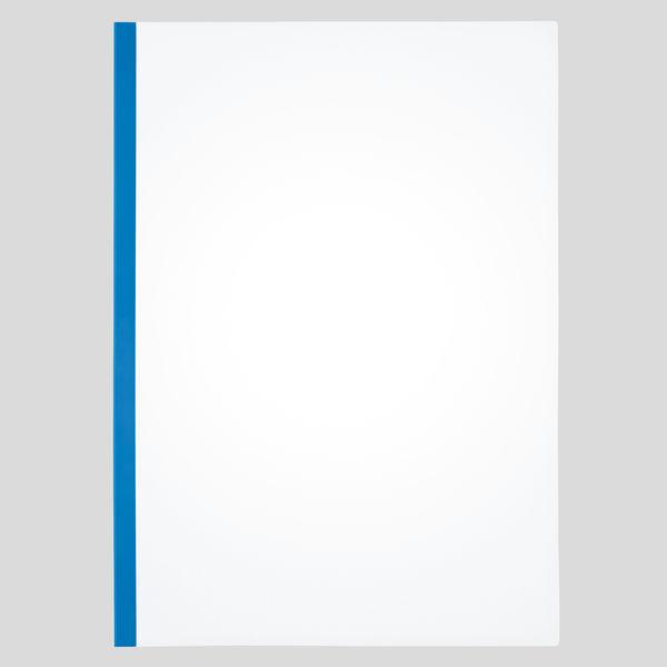 アスクル レール式クリアーホルダースリム ファイル A4タテ 約20枚とじ 青（ブルー） PP製 1袋（10冊） オリジナル