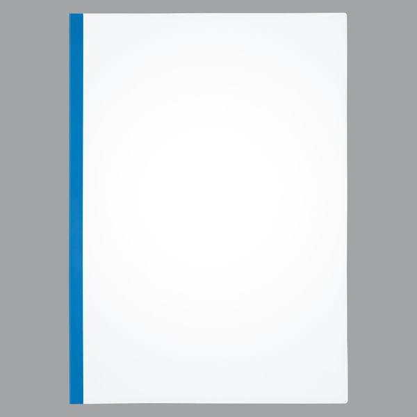 アスクル レール式クリアーホルダースリム PET ファイル A4タテ 約20枚とじ 青（ブルー） 3袋（30冊） オリジナル