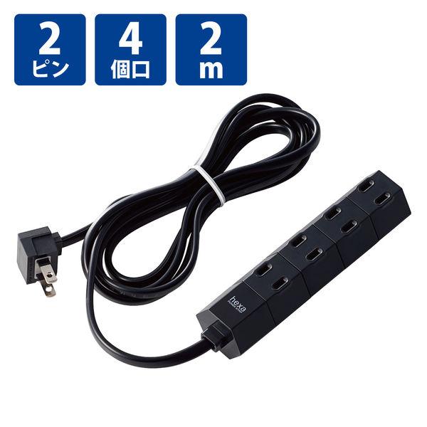 延長コード 電源タップ 2m 2ピン 4個口 L型 回転型 おしゃれ コンセント 黒 T Hx7 24bk エレコム 1個 Lohaco Paypayモール店 通販 Paypayモール