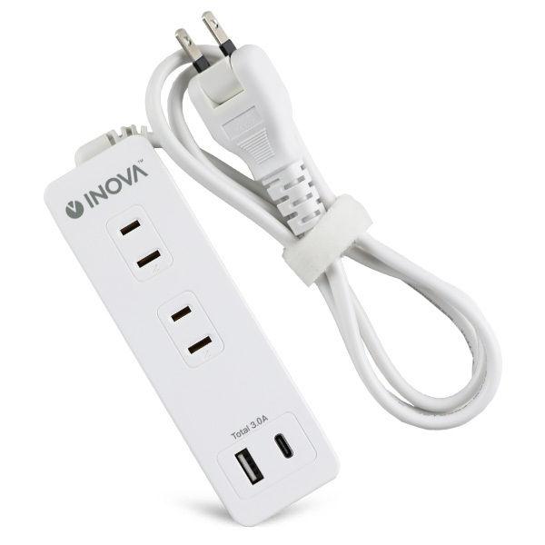 延長コード 電源タップ 1m 4個口 USB-A/Type-Cポート INOVA タプマイト PD20W 3R-TAC06PDWT