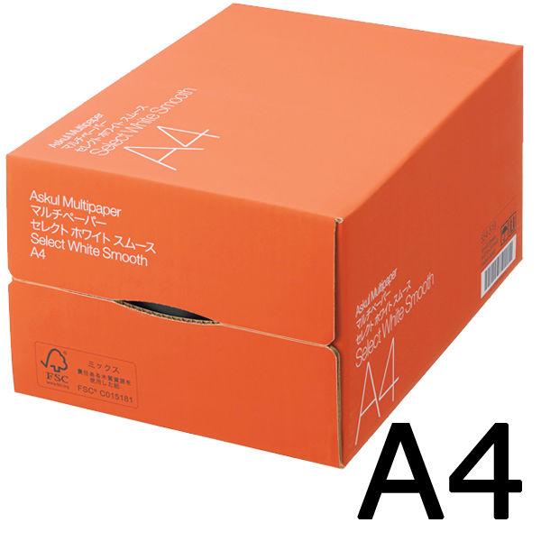 コピー用紙　マルチペーパー　セレクト ホワイト スムース A4 1箱（5000枚：500枚入×10冊） 高白色　国内生産品　FSC認証　オリジナル