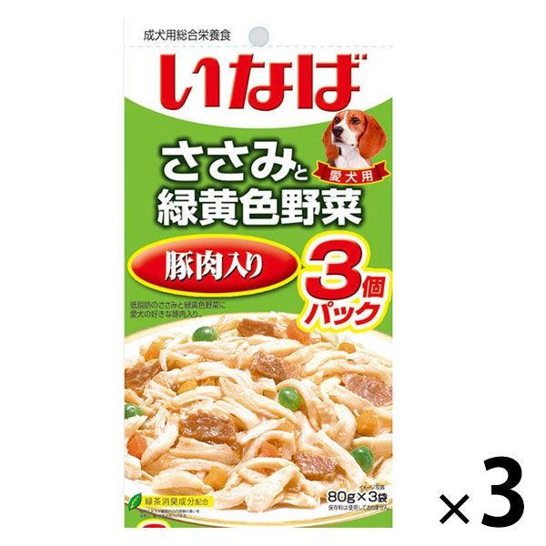 いなば ドッグフード ささみ緑黄色野菜 豚肉入り 80g 3袋 3袋 Lohaco Paypayモール店 通販 Paypayモール