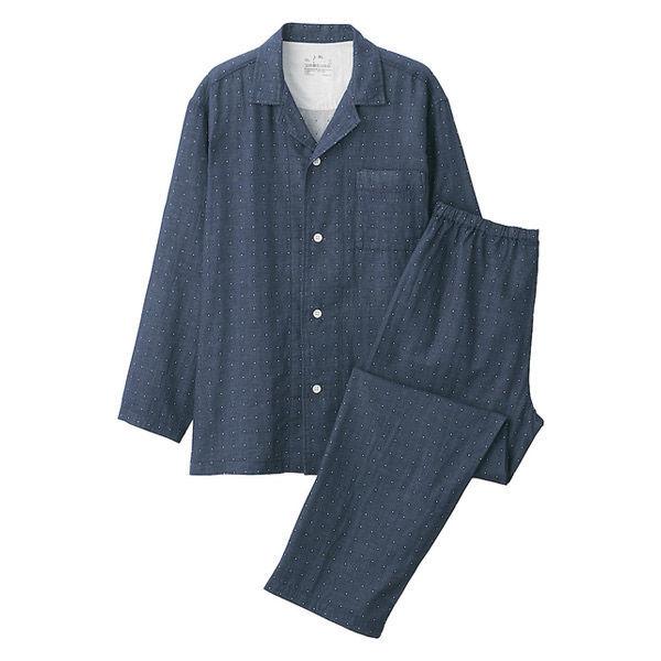 無印良品 脇に縫い目のない 二重ガーゼパジャマ 紳士 S M ネイビー柄 良品計画 Lohaco Paypayモール店 通販 Paypayモール