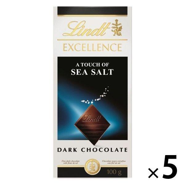 【ワゴンセール】Lindt（リンツ） エクセレンス シーソルト 100g 5個 六甲バター チョコレート 板チョコ 輸入菓子
