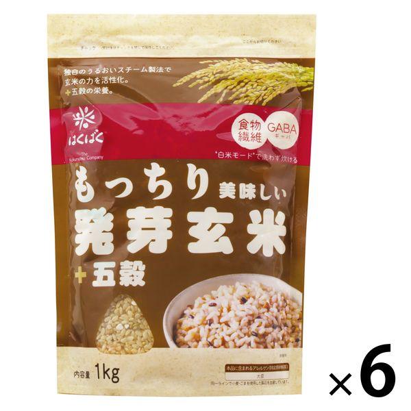 はくばく もっちり美味しい発芽玄米+五穀 1kg 6袋