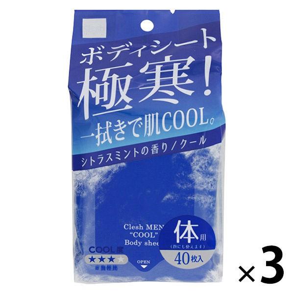 Clesh MEN ボディシート クール シトラスミントの香り 40枚入 3個 株式会社コーヨー化成【ADG】