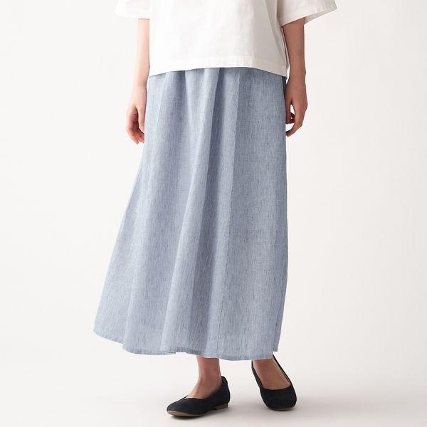 無印良品 フレンチリネンギャザースカート 婦人 M ネイビー ストライプ 良品計画 Lohaco Paypayモール店 通販 Paypayモール