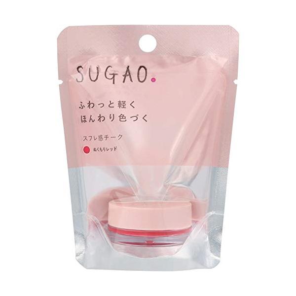 スガオ(SUGAO) スフレ感チーク ぬくもりレッド 光を味方にするトーンチェンジパウダー配合 4.8g