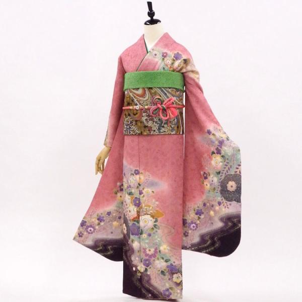 L寸 振袖 袋帯 帯揚げ 帯〆 重ね衿 セット 正絹 Y