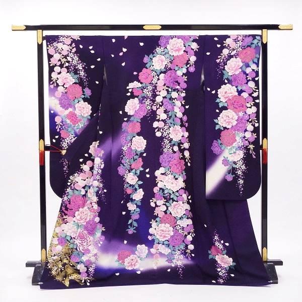 正絹振袖 中古販売 大人な上品パープル