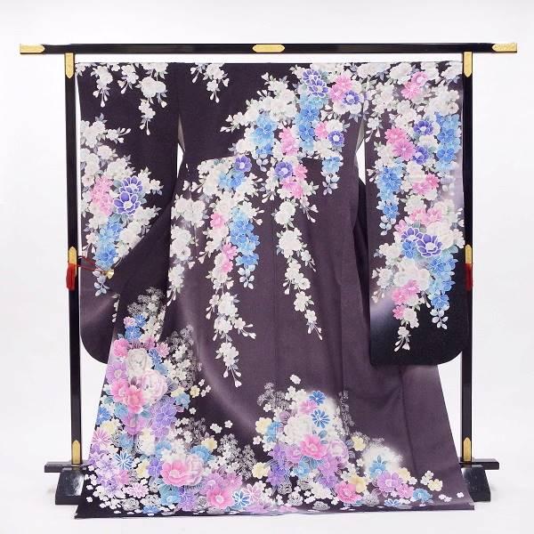 正絹振袖 中古販売 月夜に煌めく花園