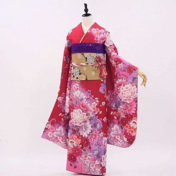 中古】正絹振袖 販売6点セット 半衿付き長襦袢・帯・帯揚・帯〆・重衿