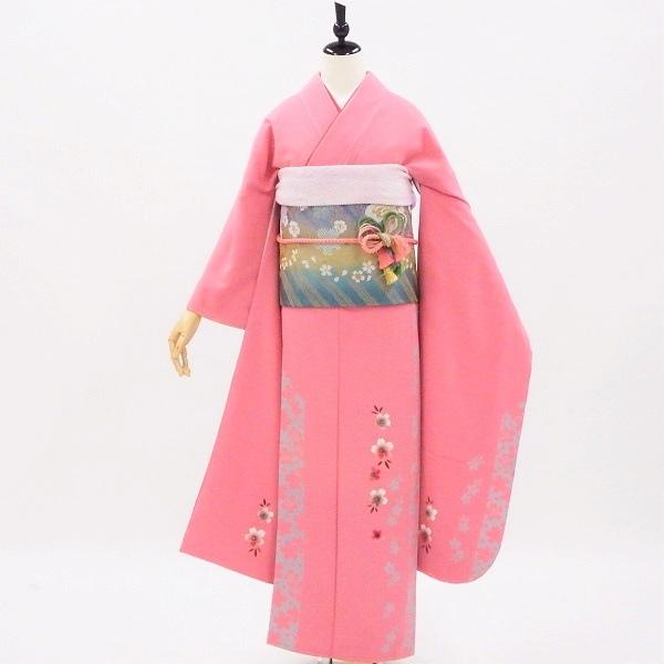 【みゆはな激安】美品振袖フルセット　45 半衿プラス 中古】正絹 振袖 フルセット 販売6点セット 半衿付き長襦袢・帯・帯揚
