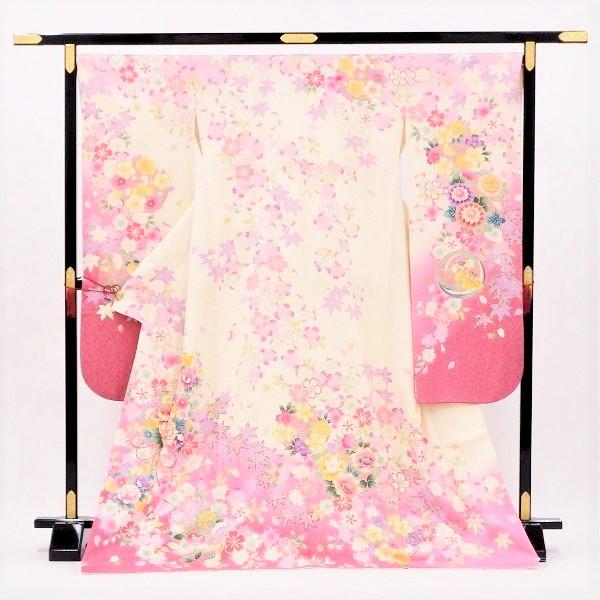 正絹振袖 中古販売 ふんわり愛らしいピンクグラデーション