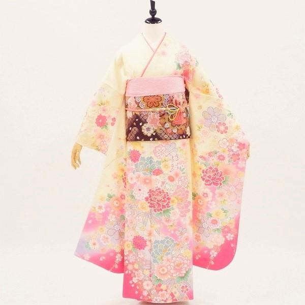 振袖　フルセット　可愛い　成人式　新品　未使用　在庫処分　正絹　帯 f0321088r】【黒系】振袖 レンタル フルセット Lサイズ 【状態:S