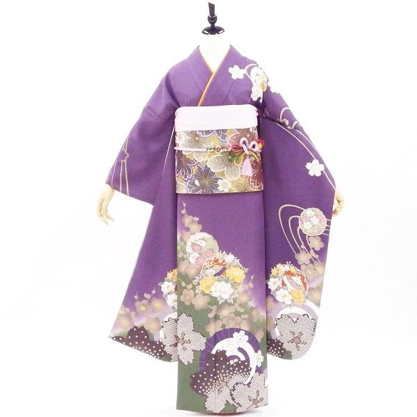 中古】正絹 振袖 フルセット 販売6点セット 半衿付き長襦袢・帯・帯揚