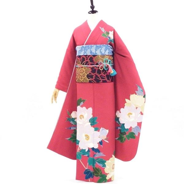 中古】正絹 振袖 フルセット 販売6点セット 半衿付き長襦袢・帯・帯揚