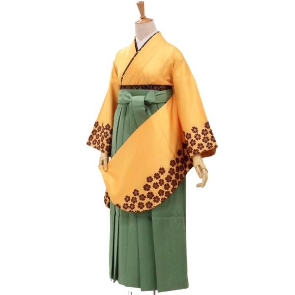 卒業式 袴 セット 購入 袖の桜で個性的 ひまわりイエロー 身長１５１から１５４ｃｍ :s-441:舞衣夢 通販 