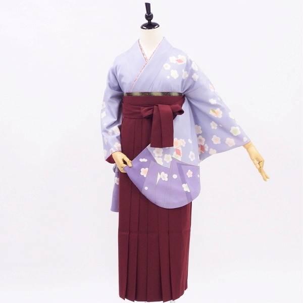 卒業式 着物と袴 6点セット販売 身長約147から154ｃｍのサイズ展開 梅の香りのふんわりグレー