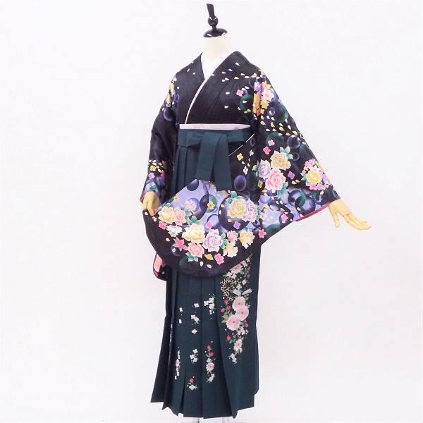卒業式 着物と袴 6点セット販売 身長約163から166ｃｍ対応 春の陽のプリズム輝くバラの花