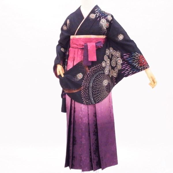 卒業式 着物と袴 6点セット販売 身長約158から162ｃｍ対応 夜空を彩る花火のきらめき