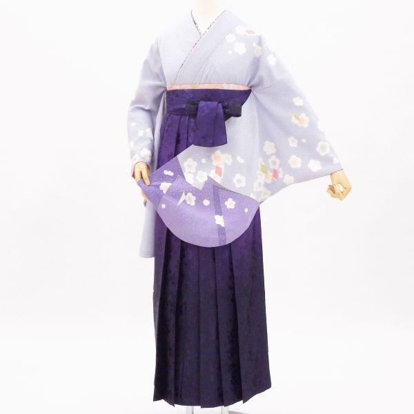 卒業式 着物と袴 6点セット販売 身長約163から166ｃｍ対応 梅の香りのふんわりブルーグレー