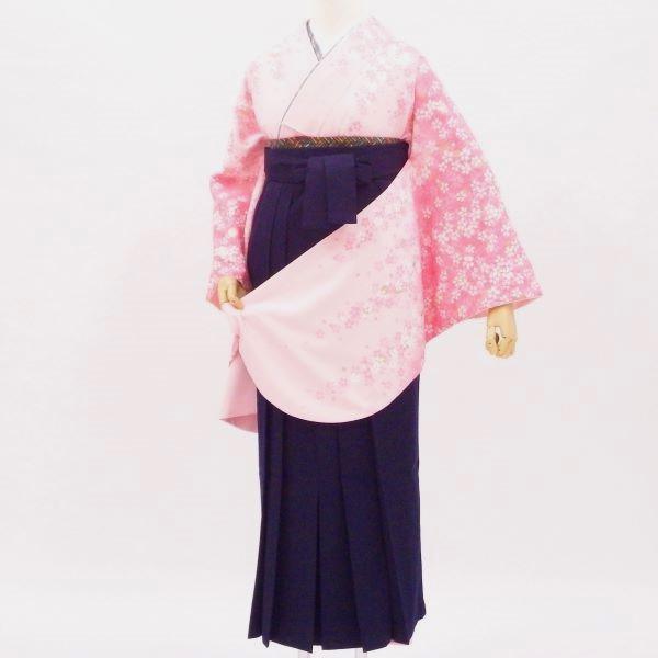 卒業式 着物と袴 6点セット販売 身長約158から162ｃｍ対応 肩にこぼれる枝垂れ桜 ピンク