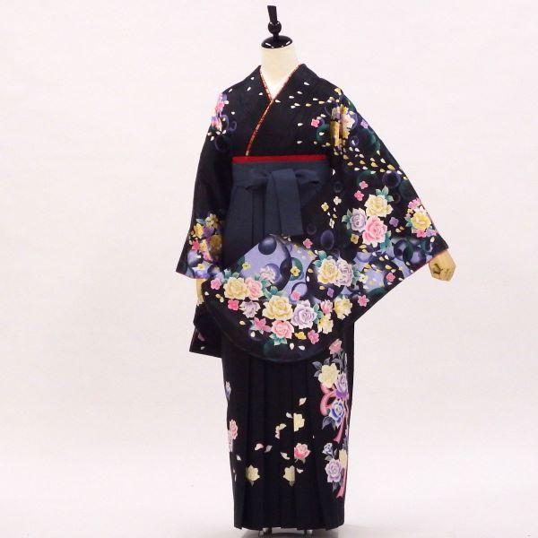 卒業式 着物と袴 6点セット販売 身長約163から166ｃｍ対応 春の陽のプリズム輝くバラの花