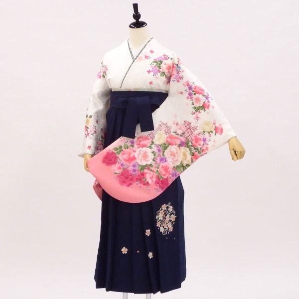 卒業式 着物と袴 6点セット販売 身長約155から160cm対応 白×ピンク