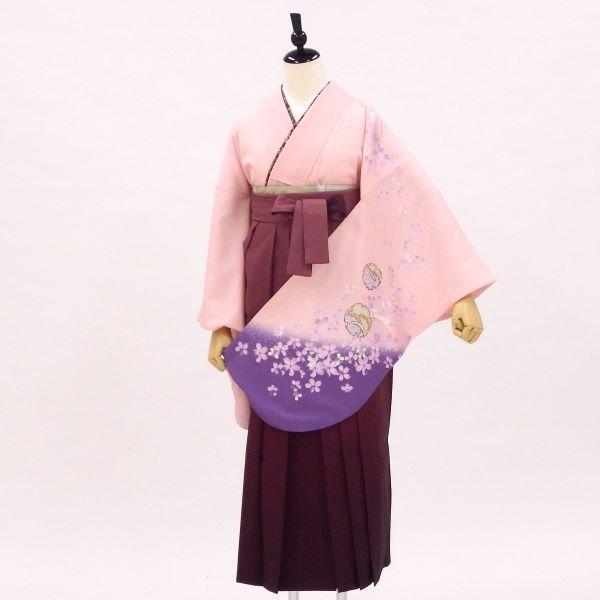 卒業式 着物と袴 6点セット販売 身長約153から157ｃｍ対応 ピンク×パープルにはんなりウサギ柄