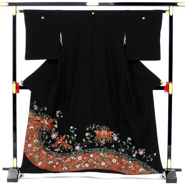 貸衣装をリサイクル販売 お得な2点セット販売 長襦袢つき 正絹表地 黒留袖 五つ紋 丸に横木瓜 いにしえの風に思いを寄せて