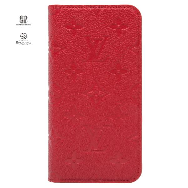 ルイヴィトン iPhoneXR フォリオ モノグラム・アンプラント M67493 赤 
